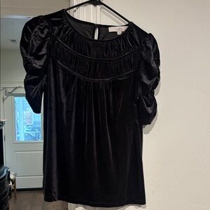 LOFT NWT Gorgeous Black velvet Textured Blouse